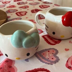 Sanrio Hello Kitty Mugs with Red and Blue Accents